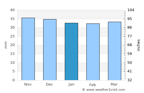 Zemeş average rain in January