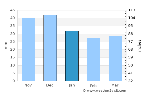 Zielona Góra average rain in January