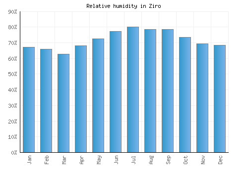Ziro relative humidity averages