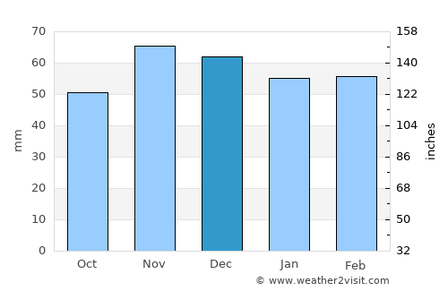 Zubia average rain in December