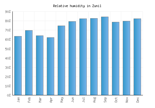 Zunil relative humidity averages