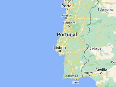 Map showing location of A dos Cunhados (39.15237, -9.2972)