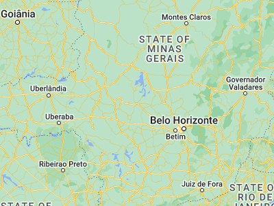 Map showing location of Abaeté (-19.16, -45.44583)