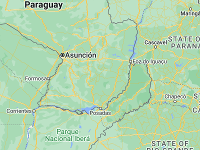 Map showing location of Abaí (-26.03333, -55.93333)