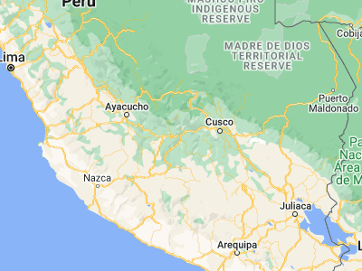 Map showing location of Abancay (-13.63389, -72.88139)