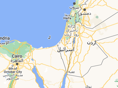 Map showing location of ‘Abasān al Jadīdah (31.34158, 34.34592)