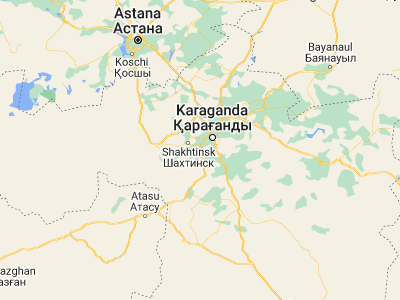 Map showing location of Abay (49.63574, 72.86164)
