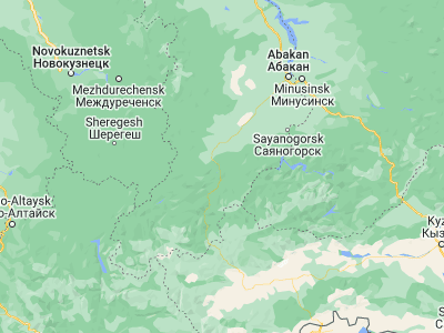 Map showing location of Abaza (52.655, 90.09278)