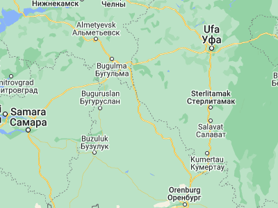 Map showing location of Abdulino (53.7, 53.66667)