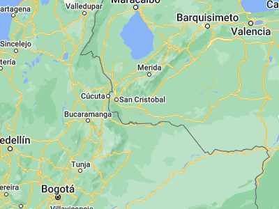 Map showing location of Abejales (7.62241, -71.51017)