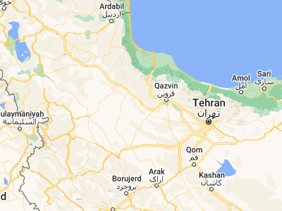 Map showing location of Abhar (36.1468, 49.218)