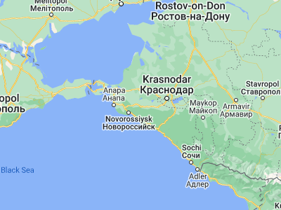Map showing location of Abinsk (44.87258, 38.16111)