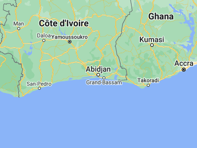 Map showing location of Abobo (5.41613, -4.0159)