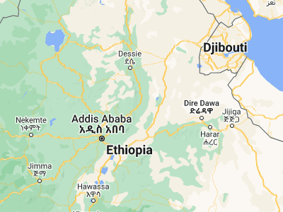 Map showing location of Abomsa (9.98333, 39.98333)