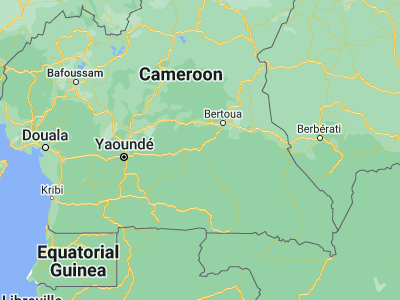 Map showing location of Abong Mbang (3.98333, 13.18333)