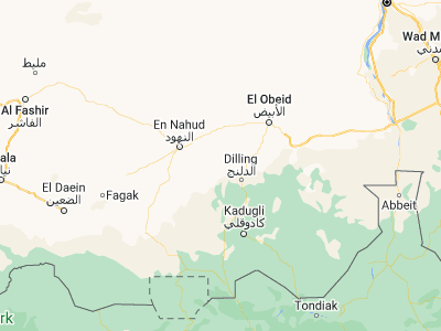 Map showing location of Abū Zabad (12.35, 29.25)