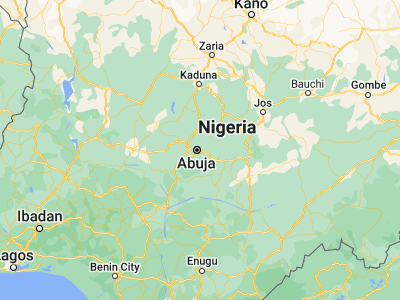 Map showing location of Abuja (9.06853, 7.48375)