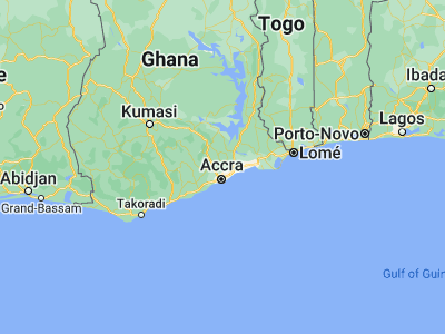 Map showing location of Aburi (5.84718, -0.17754)