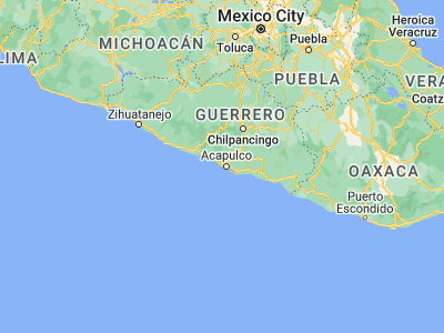 Map showing location of Acapulco (16.86336, -99.8901)