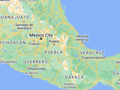 Map showing location of Acatzingo de Hidalgo (18.98036, -97.78474)