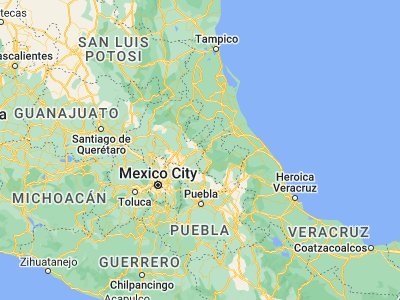 Map showing location of Acaxochitlán (20.16667, -98.2)