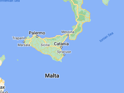 Map showing location of Aci Castello (37.55825, 15.13459)