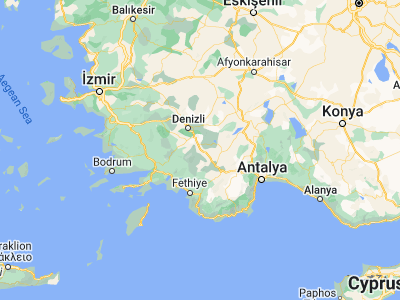 Map showing location of Acıpayam (37.42385, 29.34941)