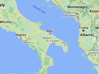 Map showing location of Acquaviva delle Fonti (40.89783, 16.84249)