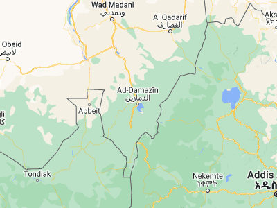 Map showing location of Ad-Damazin (11.7891, 34.3592)