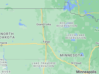 Map showing location of Ada (47.29969, -96.51535)