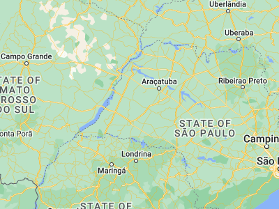 Map showing location of Adamantina (-21.68528, -51.0725)
