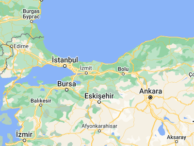 Map showing location of Adapazarı (40.78056, 30.40333)