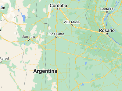 Map showing location of Adelia María (-33.63152, -64.02097)