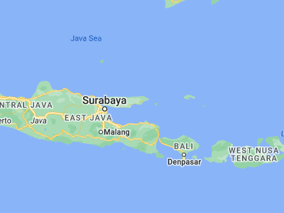 Map showing location of Aenganyar (-7.1905, 113.8969)