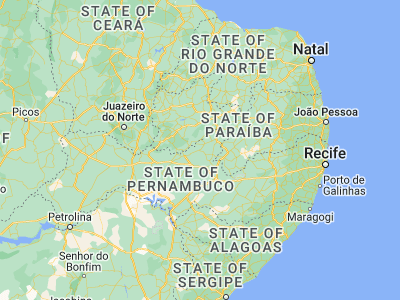 Map showing location of Afogados da Ingazeira (-7.75083, -37.63917)