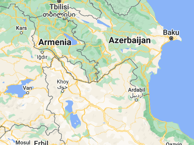 Map showing location of Agarak (39.20684, 46.5446)