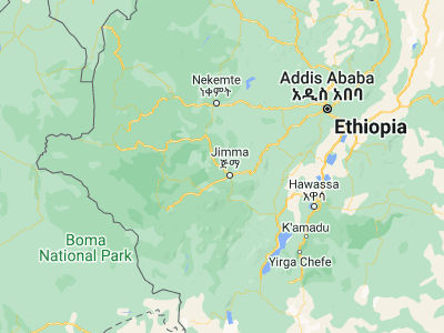 Map showing location of Āgaro (7.85, 36.65)