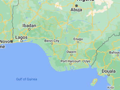 Map showing location of Agbor (6.25183, 6.19337)