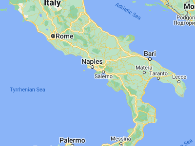 Map showing location of Agerola (40.63771, 14.53884)