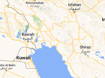 Map showing location of Āghājārī (30.7006, 49.8315)