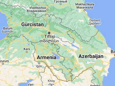 Map showing location of Aghstafa (41.11889, 45.45389)