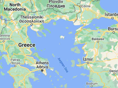 Map showing location of Ágios Efstrátios (39.53889, 24.99167)