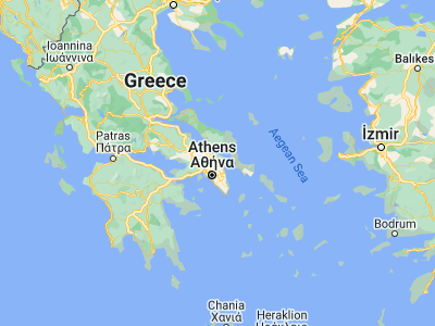 Map showing location of Ágios Stéfanos (38.15, 23.85)