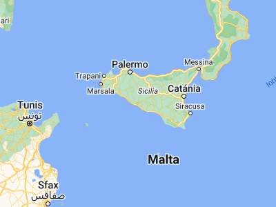 Map showing location of Agrigento (37.32084, 13.58876)