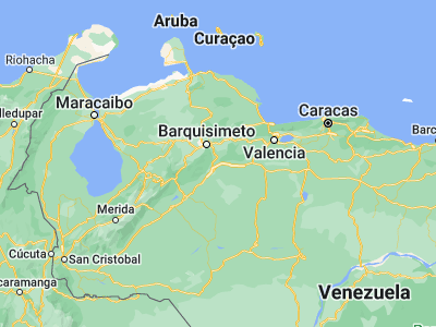 Map showing location of Agua Blanca (9.66146, -69.10752)