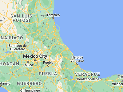 Map showing location of Agua Dulce (20.36667, -97.28333)