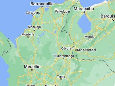 Map showing location of Aguachica (8.30844, -73.6166)