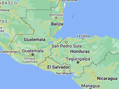 Map showing location of Agualote (15.33528, -88.55306)