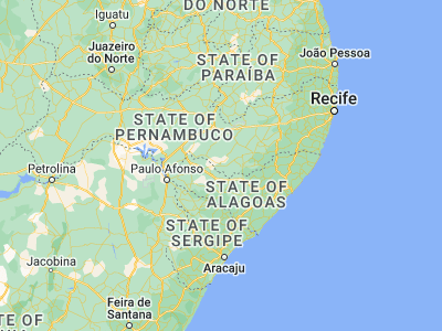 Map showing location of Águas Belas (-9.11139, -37.12306)