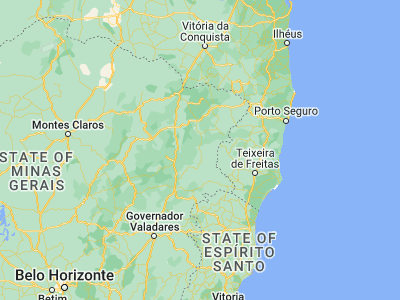 Map showing location of Águas Formosas (-17.08222, -40.93583)